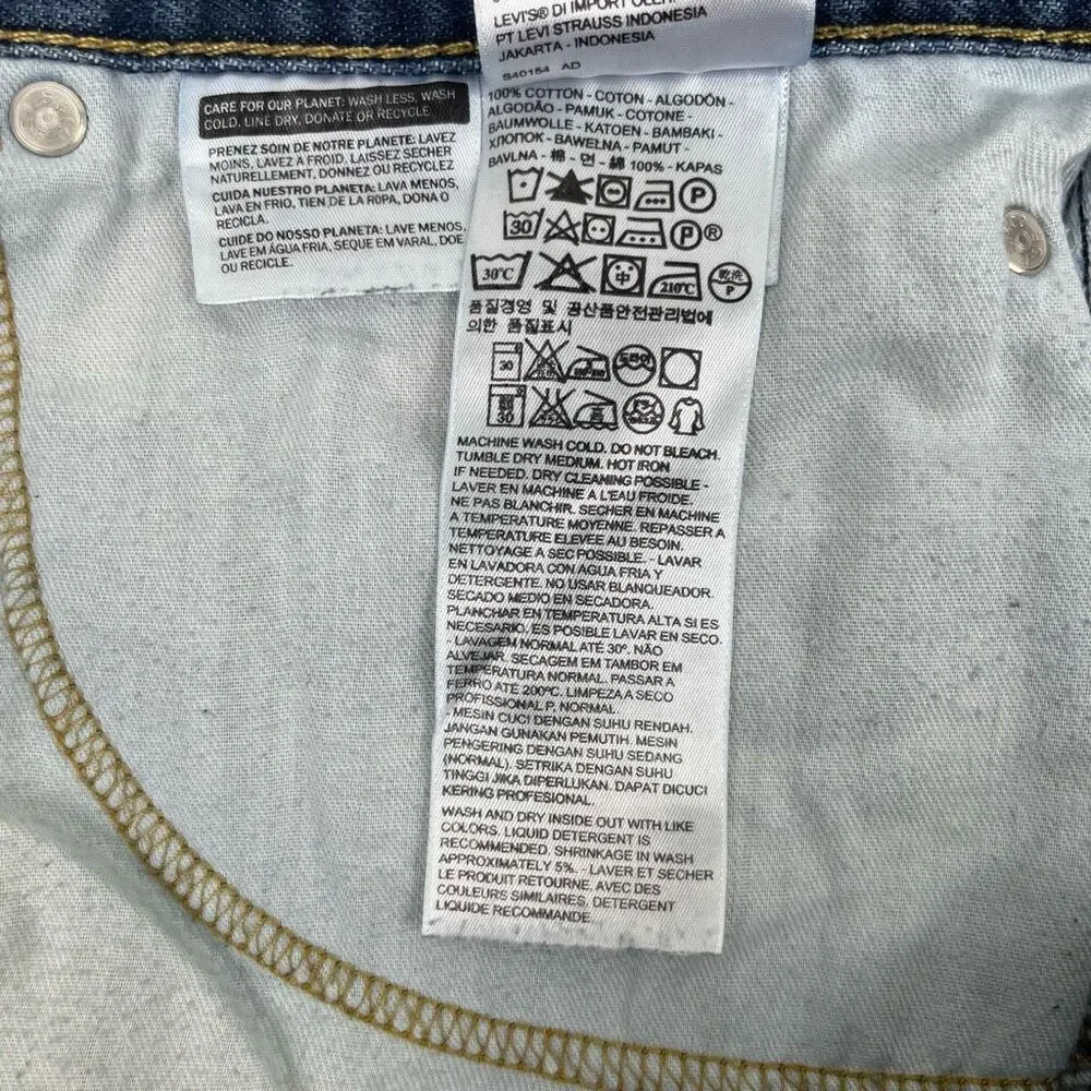 Levi's 505 Mens Regular Fit Straight Leg Denim Jeans Mid Wash Blue Size 40x32